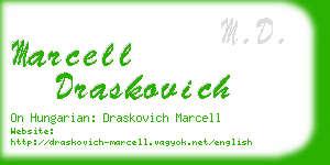 marcell draskovich business card